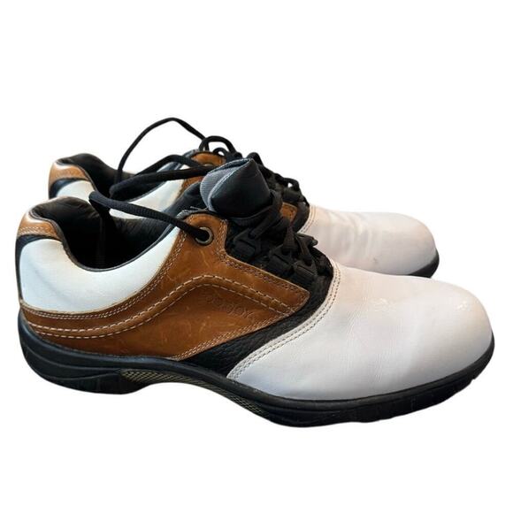 FootJoy Contour Series Mens Size 9 Saddle White Tan Soft Spikes Golf Shoes 54108 main image 8